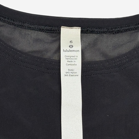 Lululemon Sheer Mesh Long Sleeve Cutout Top Size 6 Thumbholes Lightweight - Picture 8 of 9